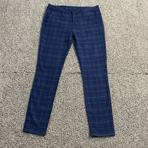 Bee Inspired B33 navy blue plaid checkered‎ men's pants size 32S preppy